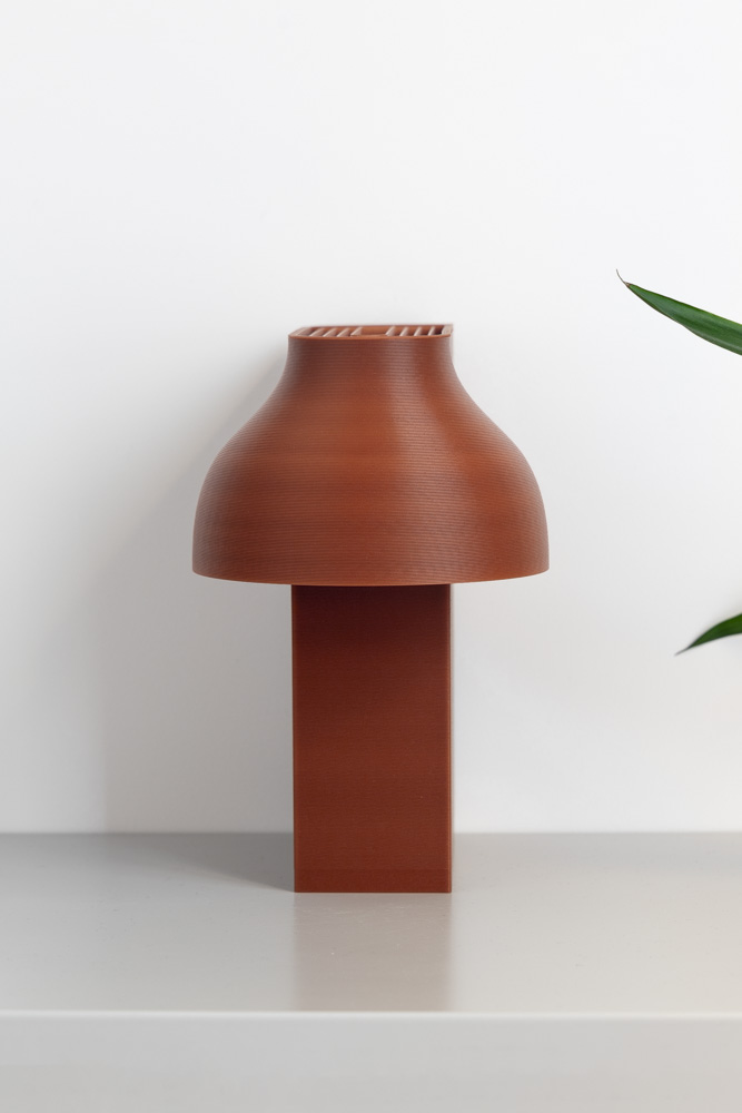 3d printed lamp with a shape of brick