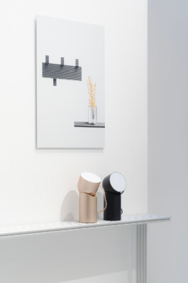 Exhibition showing two table lamps