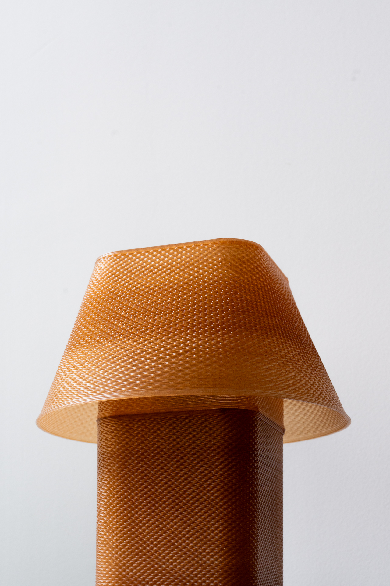 3d printed lamp turned on