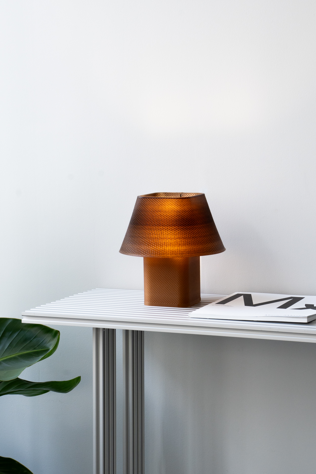 3d printed lamp turned on