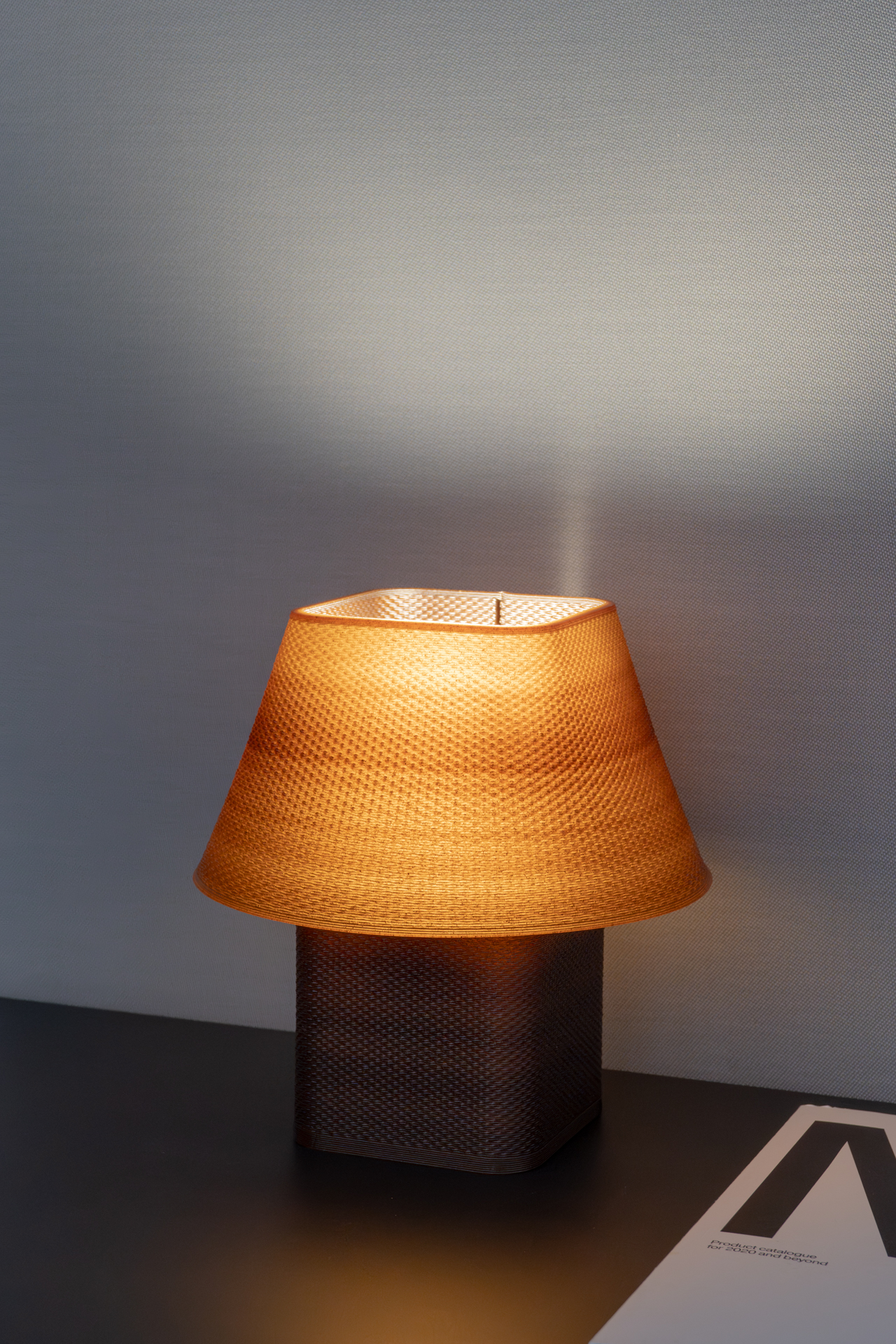 3d printed lamp turned on