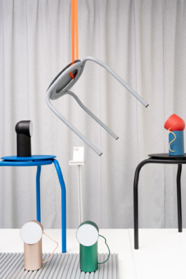 Set Design with stools and lamps